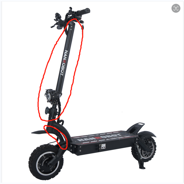 NANROBOT LS7 Scooter Stem Kit+Steering Column