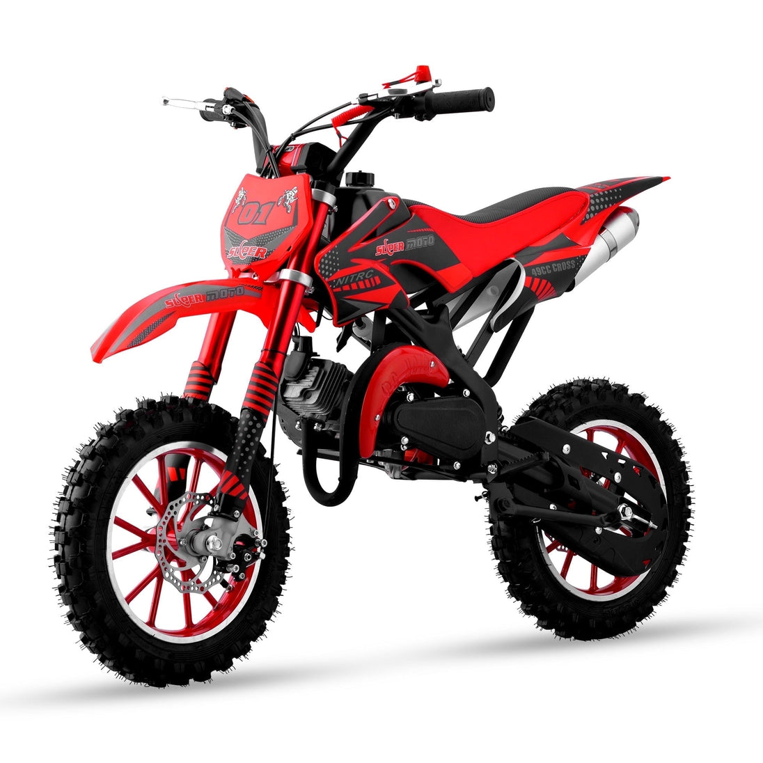 NAKTO Ktoebyco 49cc Kids Mini Dirt Bike, 2-Stroke Gas-Powered Motorcycle, 1.5L Fuel Capacity,Red